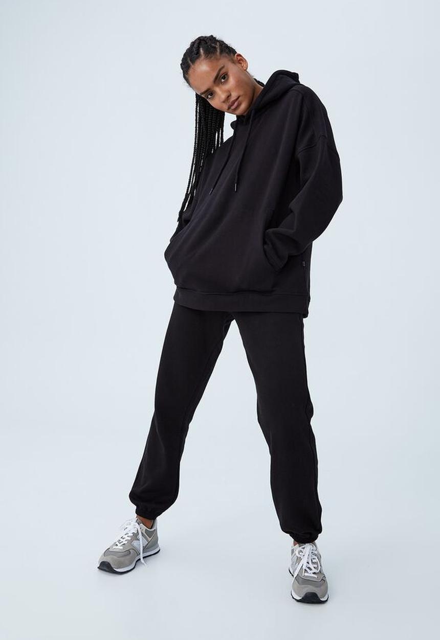Cotton On - Plush oversized hoodie - black