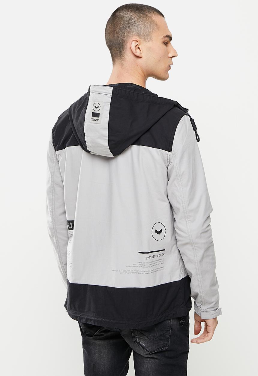 S.P.C.C - Castillo regular fit zip through hooded jacket - silver grey