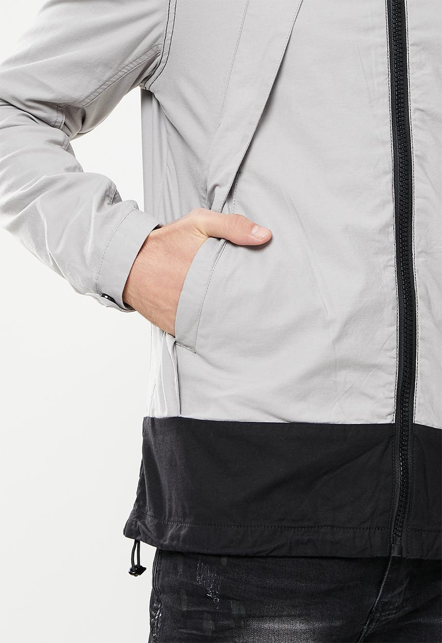 S.P.C.C - Castillo regular fit zip through hooded jacket - silver grey
