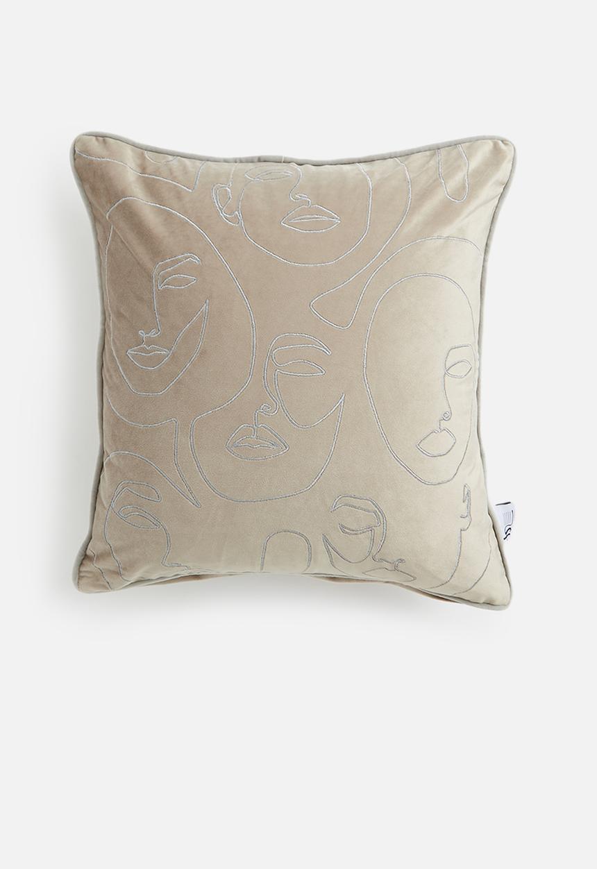 Sixth Floor - Line face cushion cover - neutral