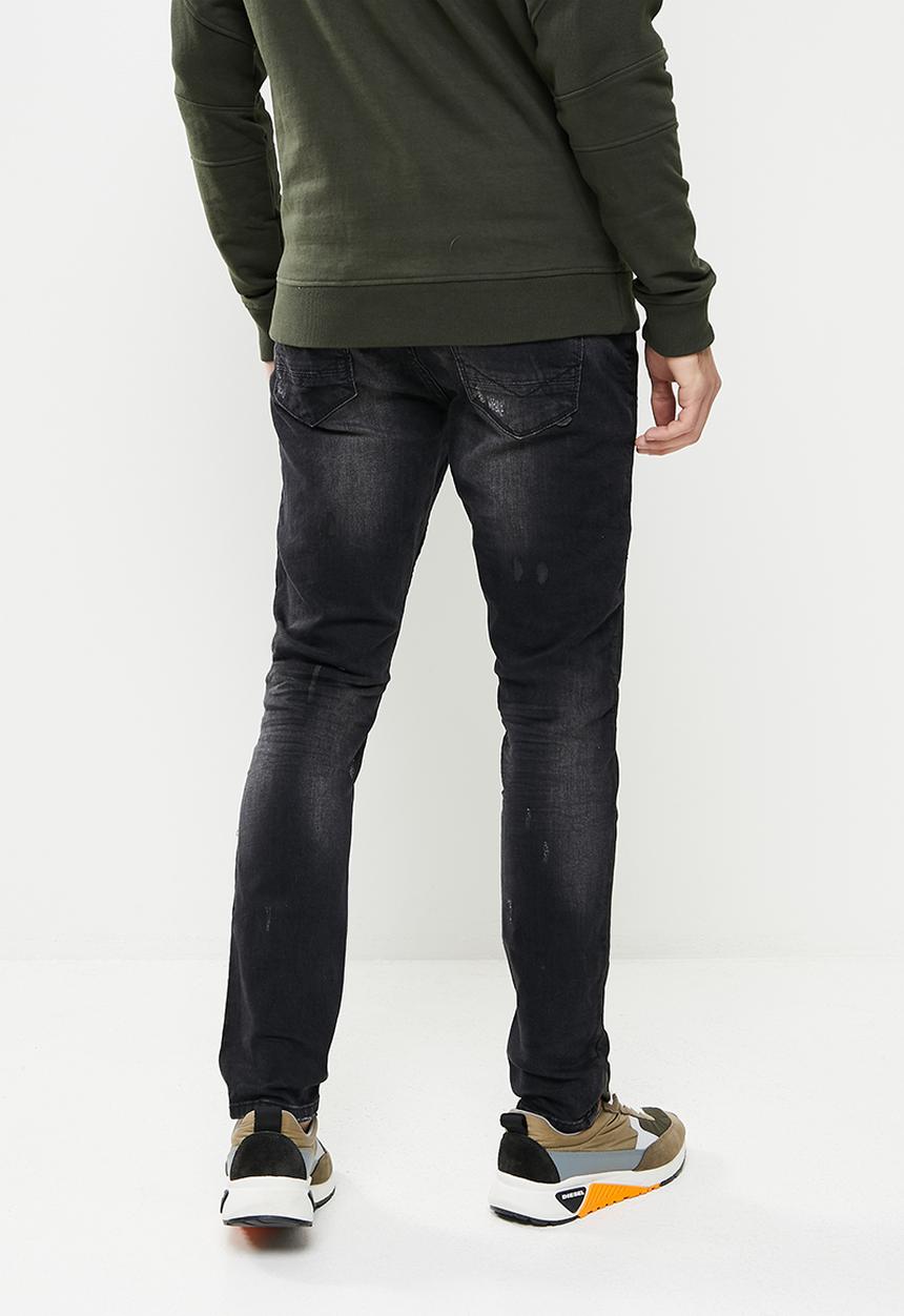 S.P.C.C - Oil spill trench fit jeans - black