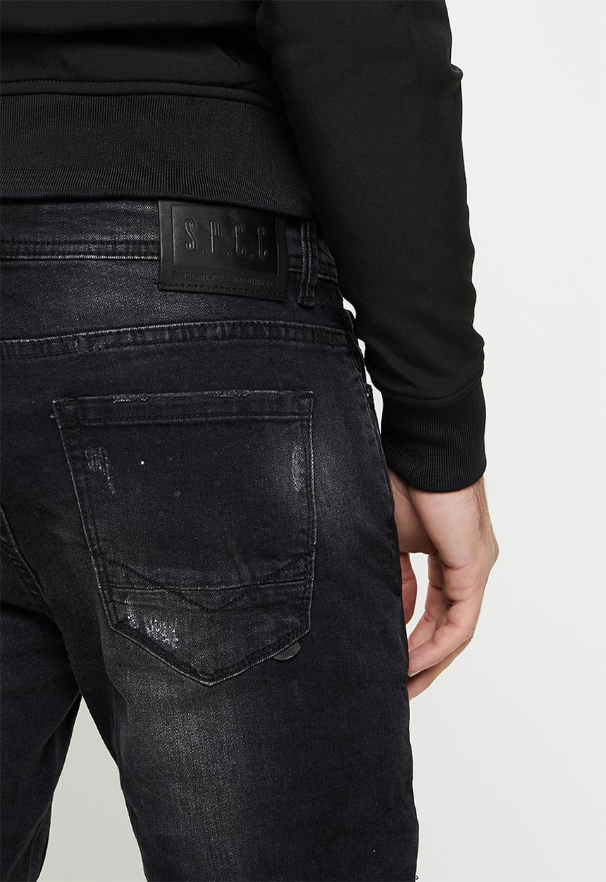 S.P.C.C - Oil spill trench fit jeans - black