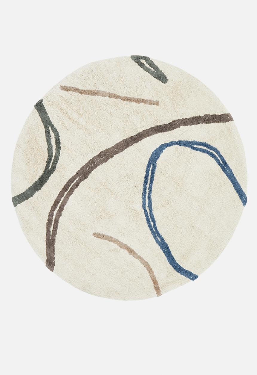 Sixth Floor - Stroke round tufted rug - multi