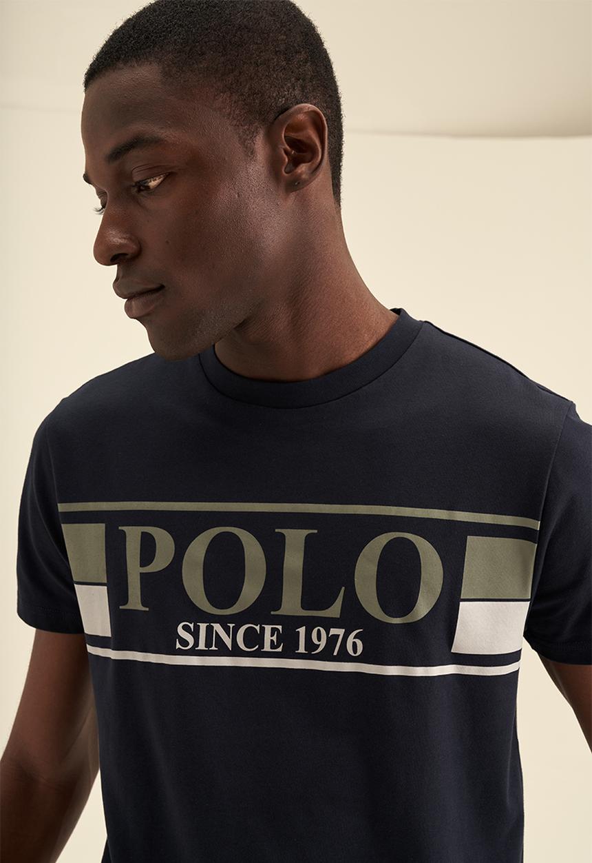 POLO - Print Logo Short Sleeve Tee - Navy