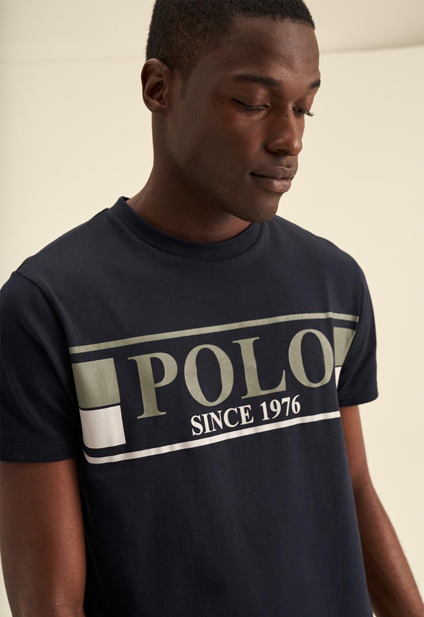 POLO - Print Logo Short Sleeve Tee - Navy