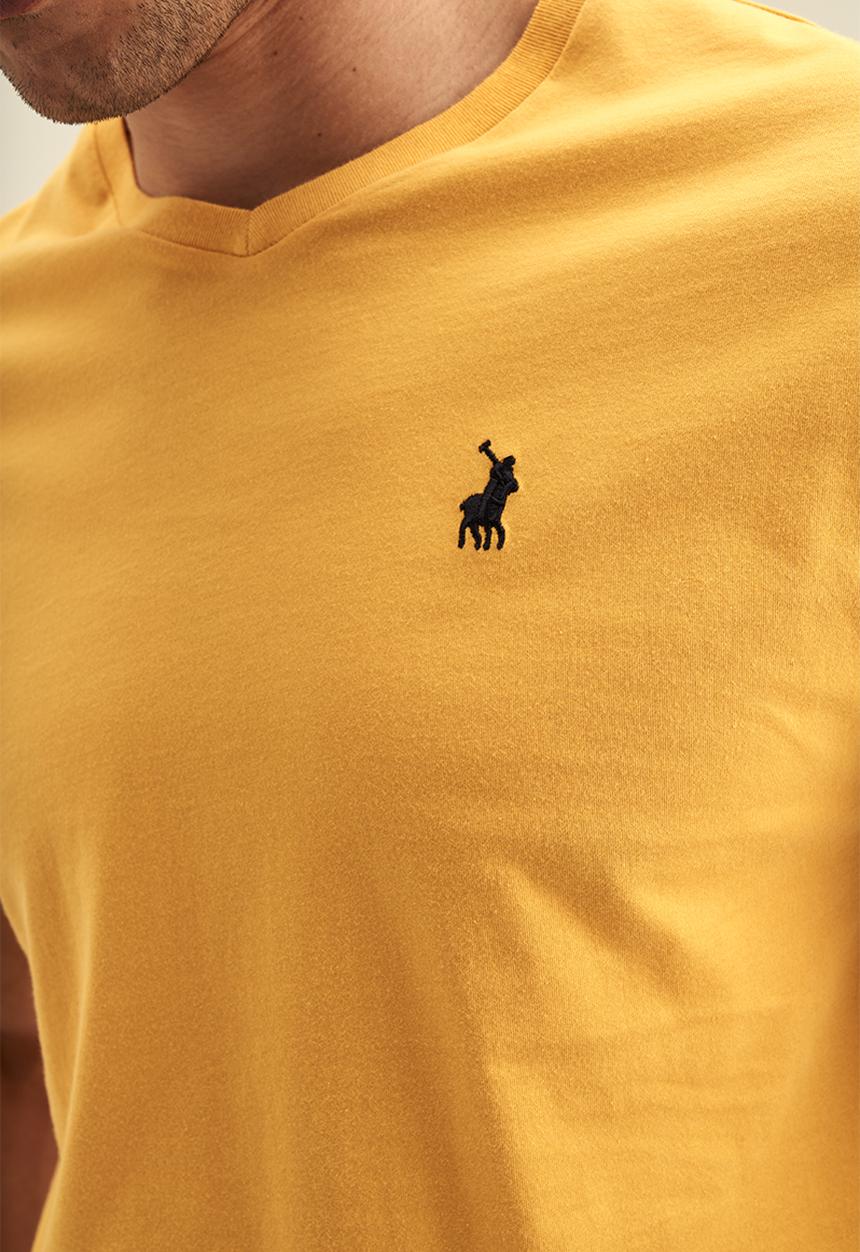 POLO - V-Neck  short sleeve Tee - Yellow