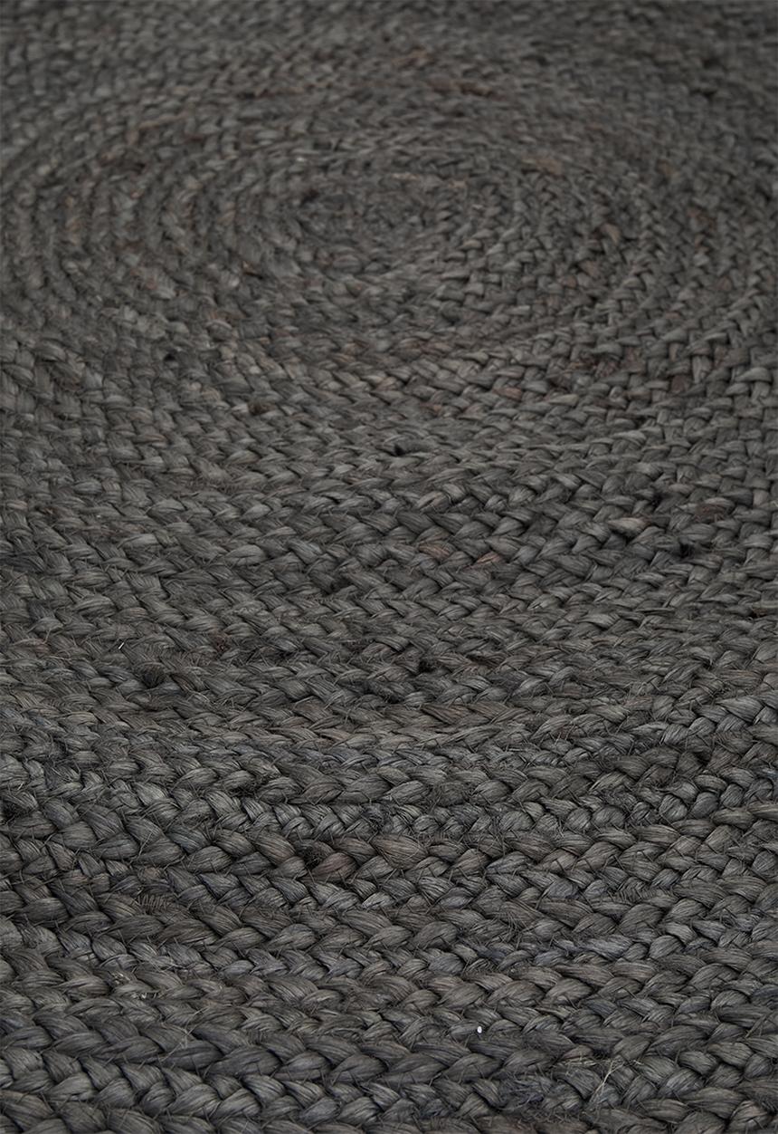 Sixth Floor - Sole jute round rug - charcoal