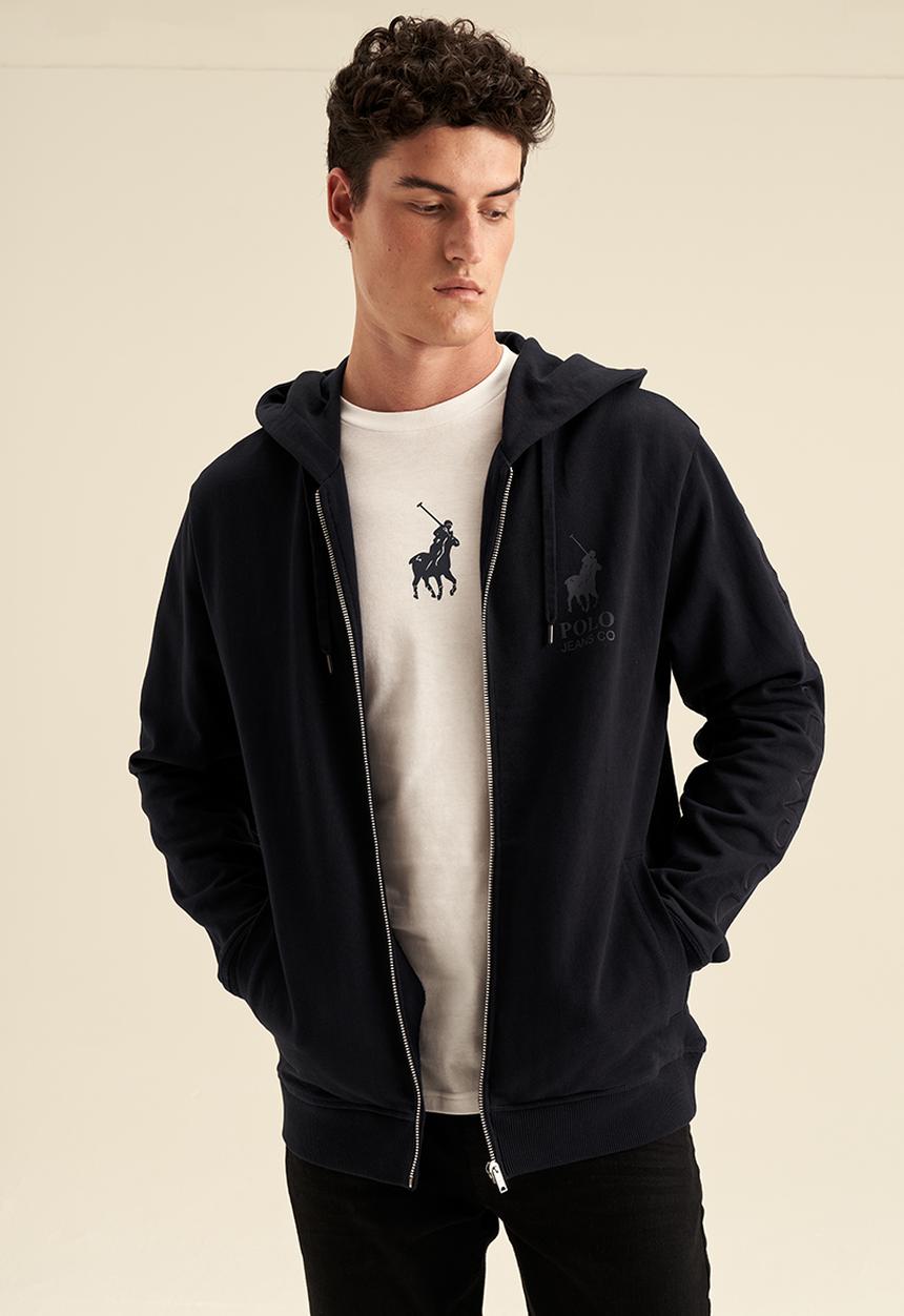 POLO - PJC Zip Thru Hooded Sweatshirt - Navy
