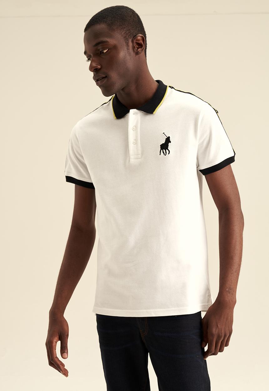 POLO - Taped Big Pony SS Golfer - White & Black