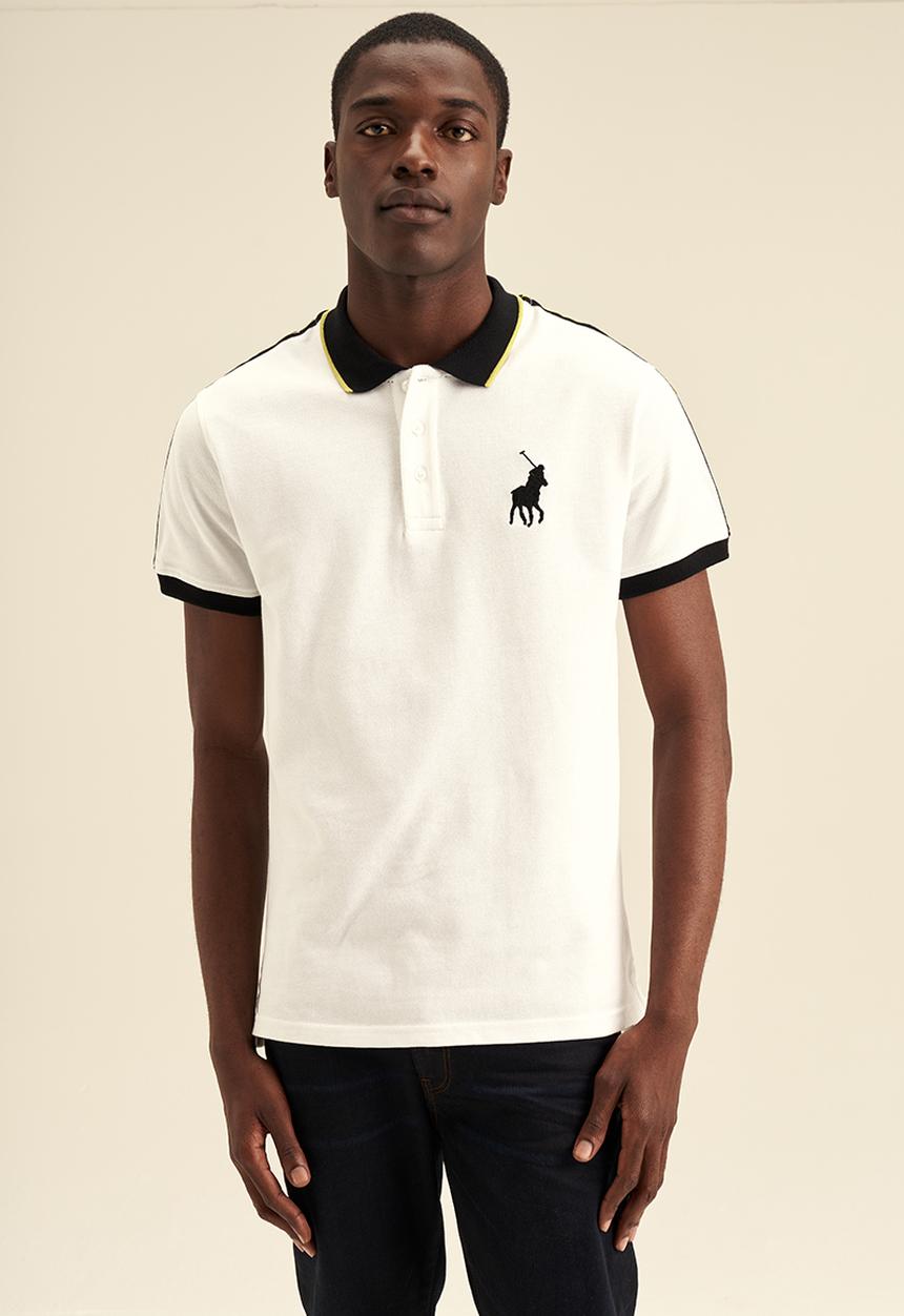 POLO - Taped Big Pony SS Golfer - White & Black