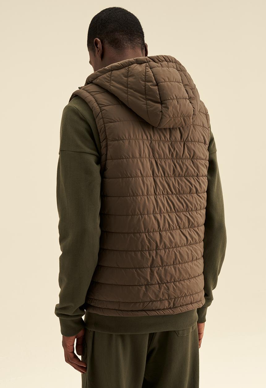 POLO - Hooded Sleeveless Puffer Gilet - Fatigue