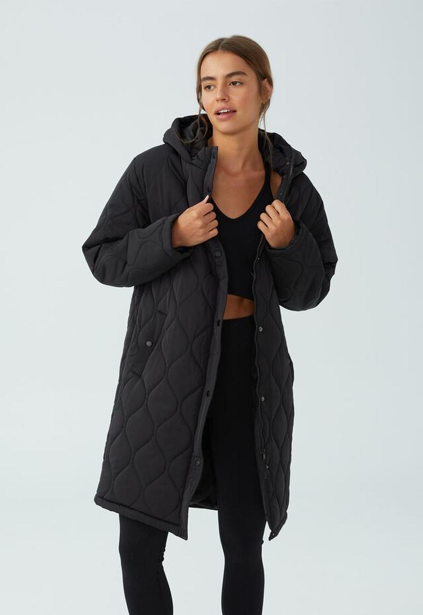 Cotton On - The recycled mother longline puffer - black