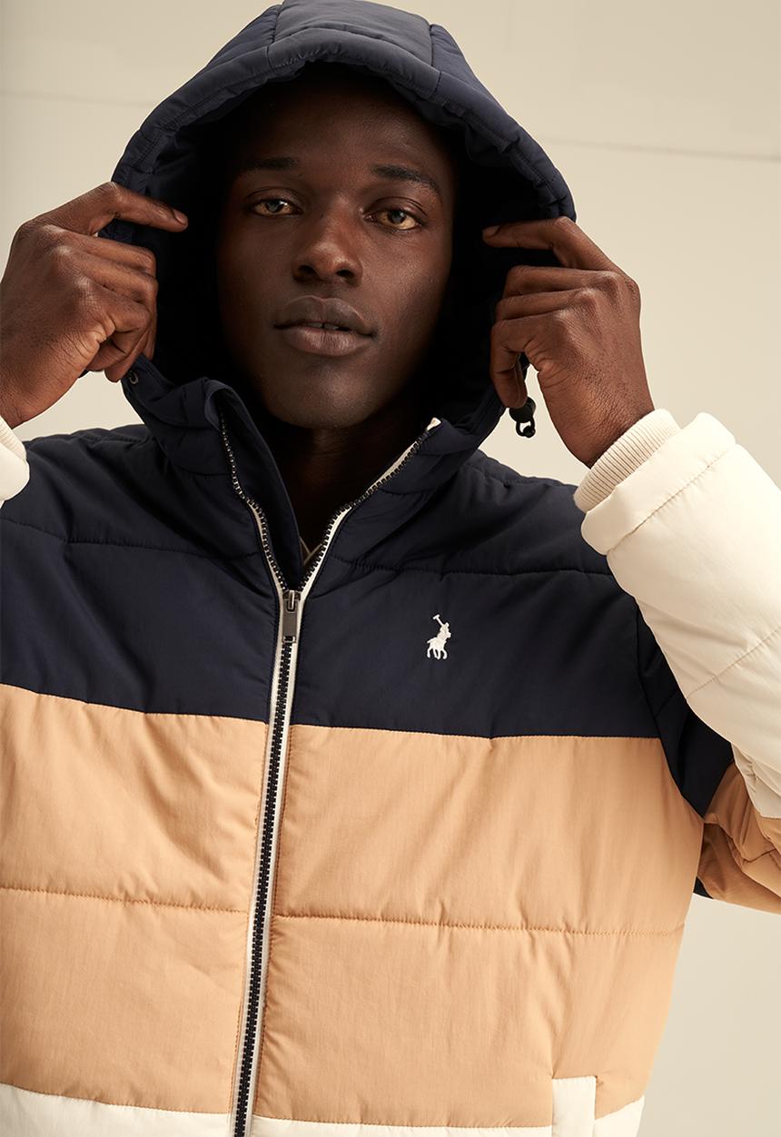 POLO - Mens colourblock puffer jacket - multi