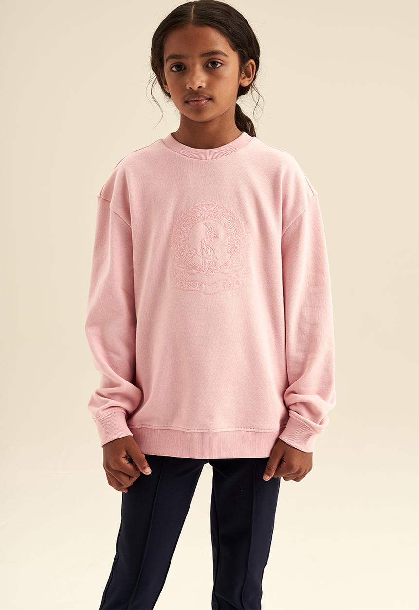 POLO - Girls crested crew neck sweater - pink