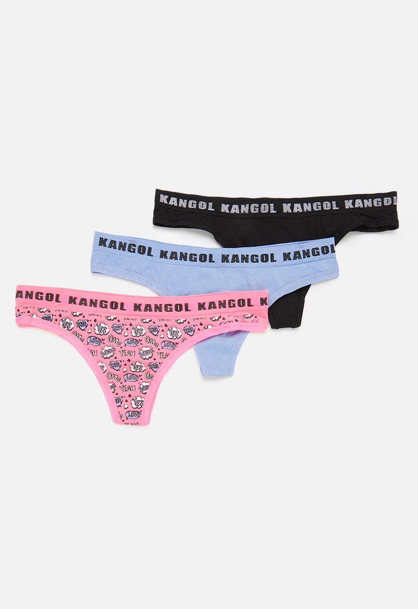 KANGOL - Seamless printed thong 3-pack - multi 