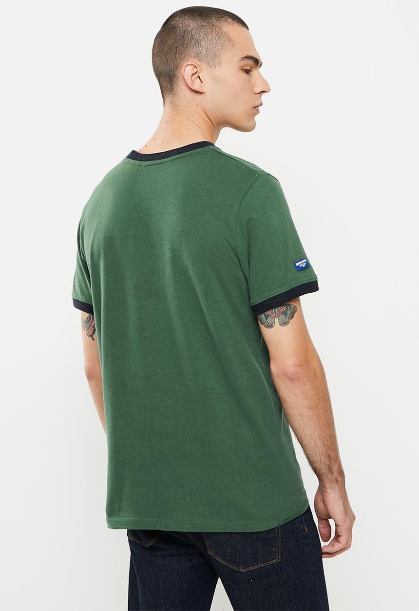 Superdry. - Cl ac ringer tee - jungle green