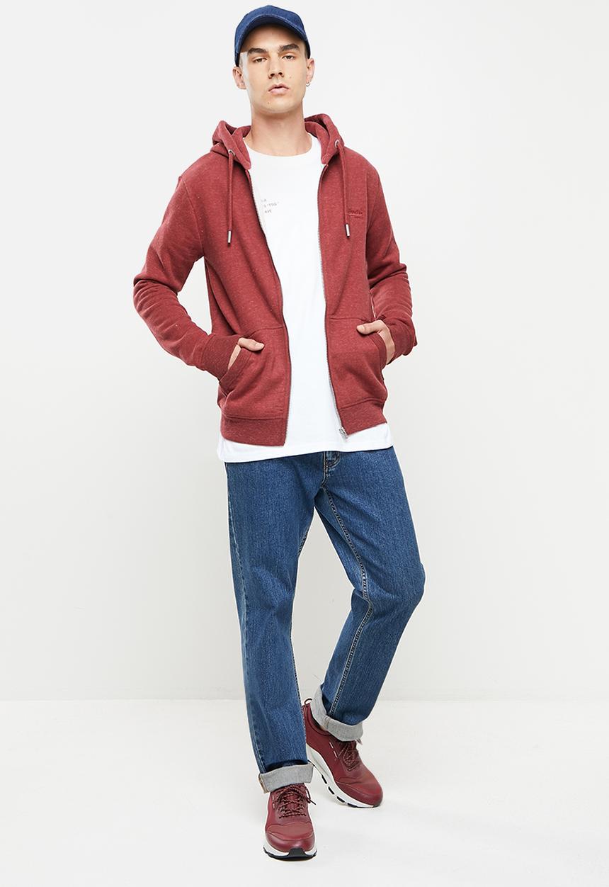 Superdry. - Vintage logo emb zip hood bb no - rhubarb marl