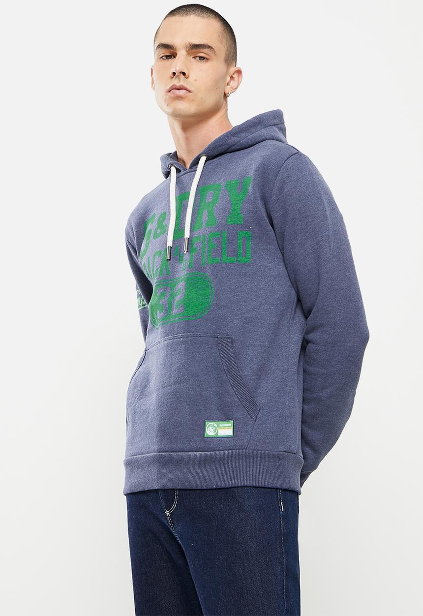 Superdry. - T&f hood - princedom blue marl