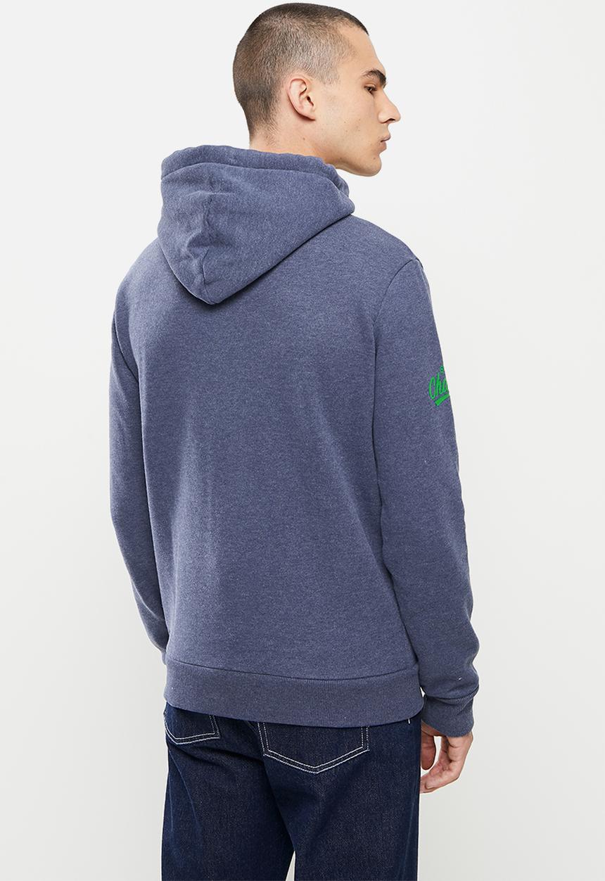 Superdry. - T&f hood - princedom blue marl