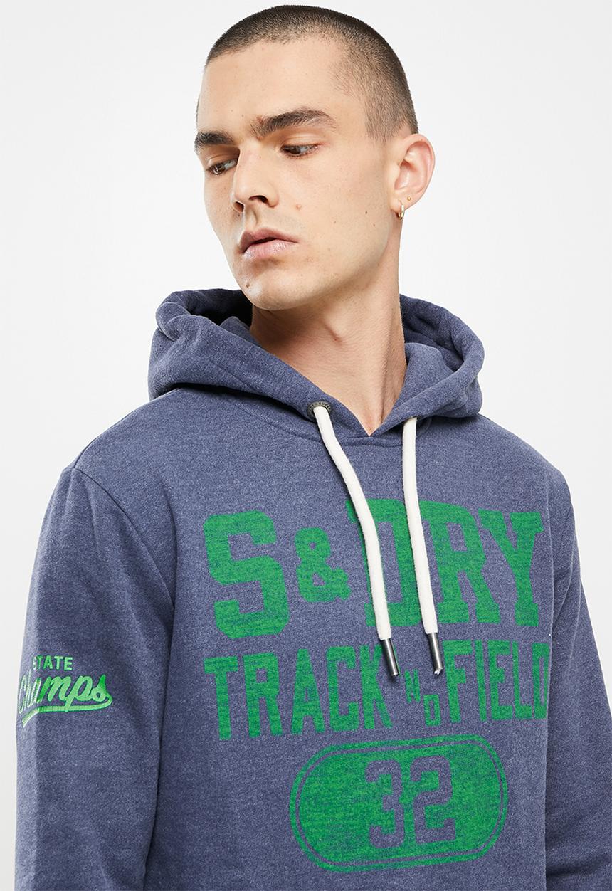 Superdry. - T&f hood - princedom blue marl