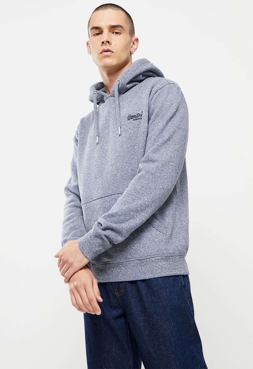 Superdry. - Vintage logo emb hood - tois blue grit