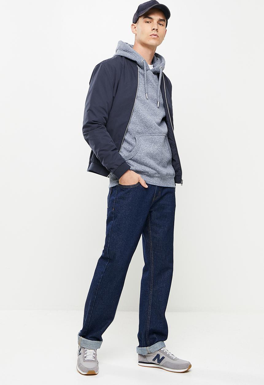 Superdry. - Vintage logo emb hood - tois blue grit