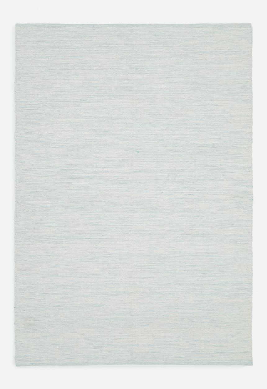 Sixth Floor - Hokipoki cotton woven rug - natural & blue