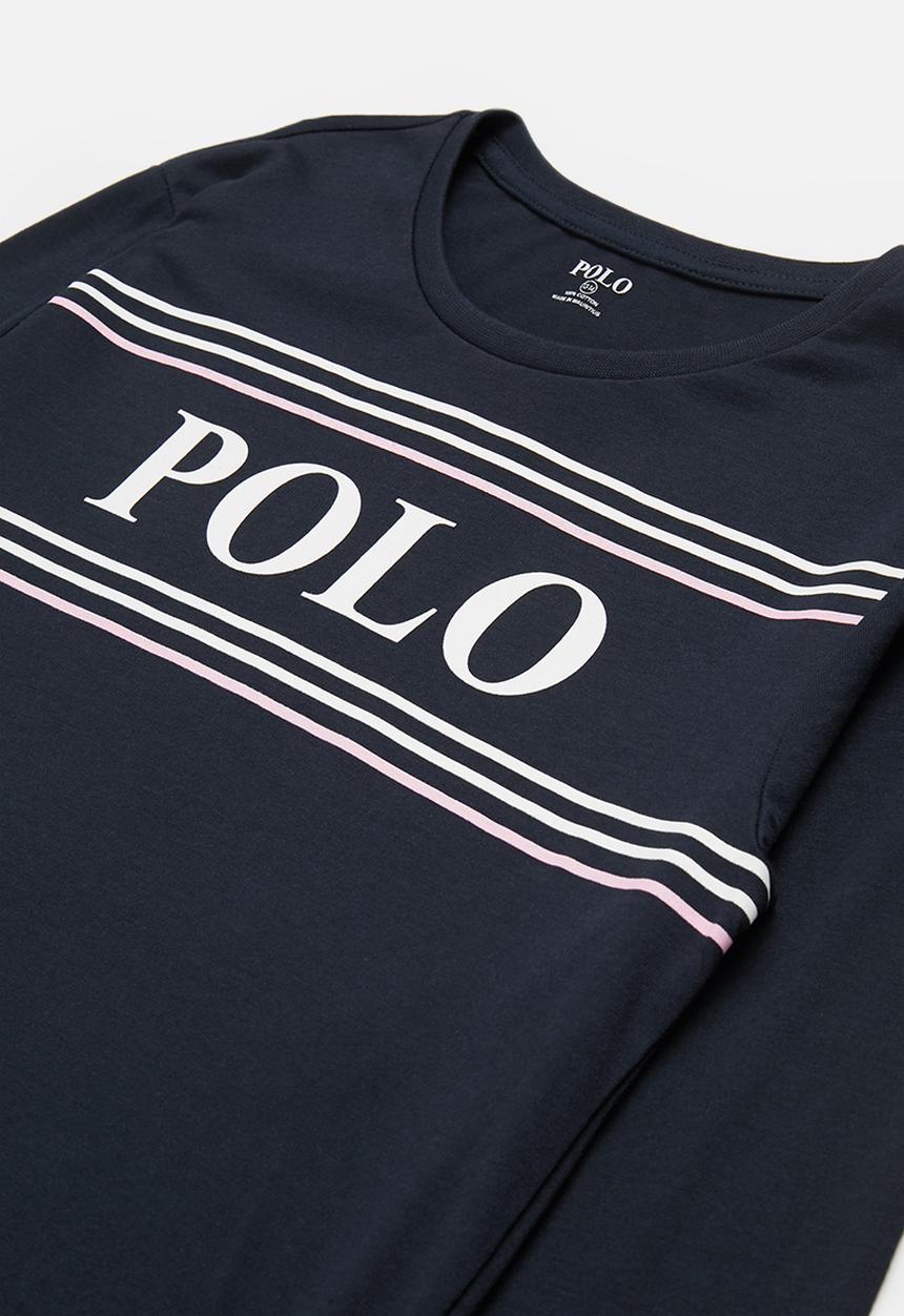 POLO - Girls long sleeve printed tee - navy