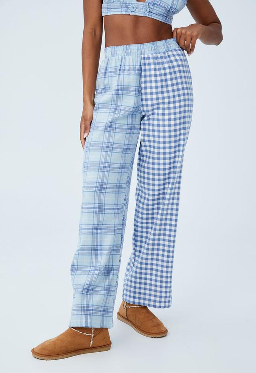 Cotton On - Wide leg flannel bed pant - infinity spliced check
