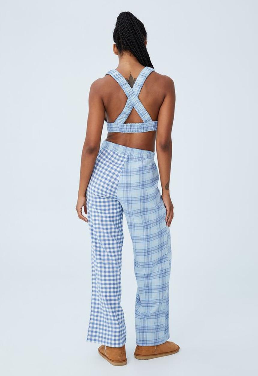 Cotton On - Wide leg flannel bed pant - infinity spliced check