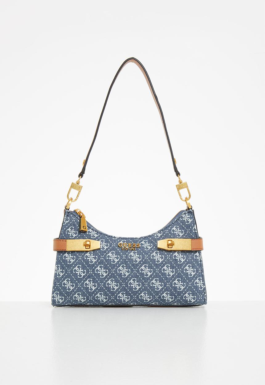 GUESS - Zadie logo top zip shoulder bag - blue