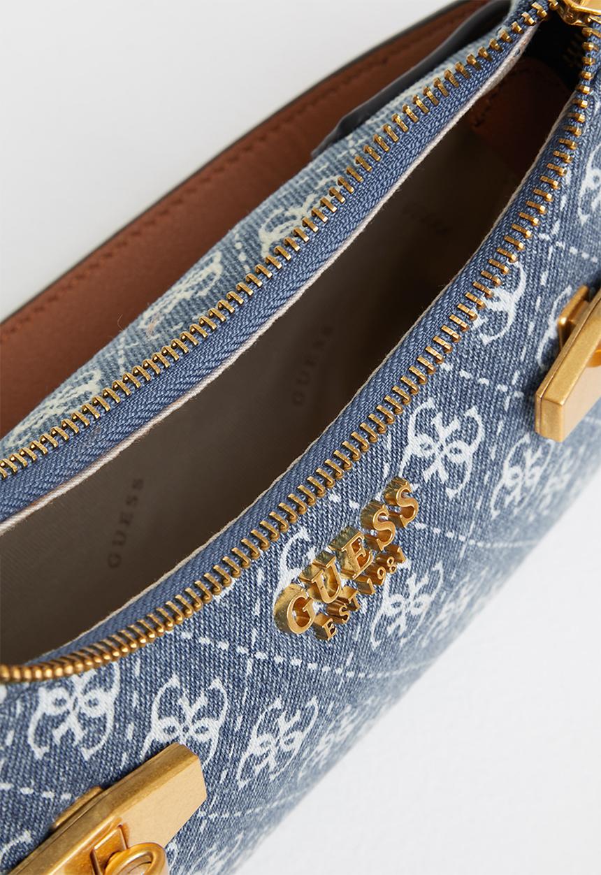 GUESS - Zadie logo top zip shoulder bag - blue