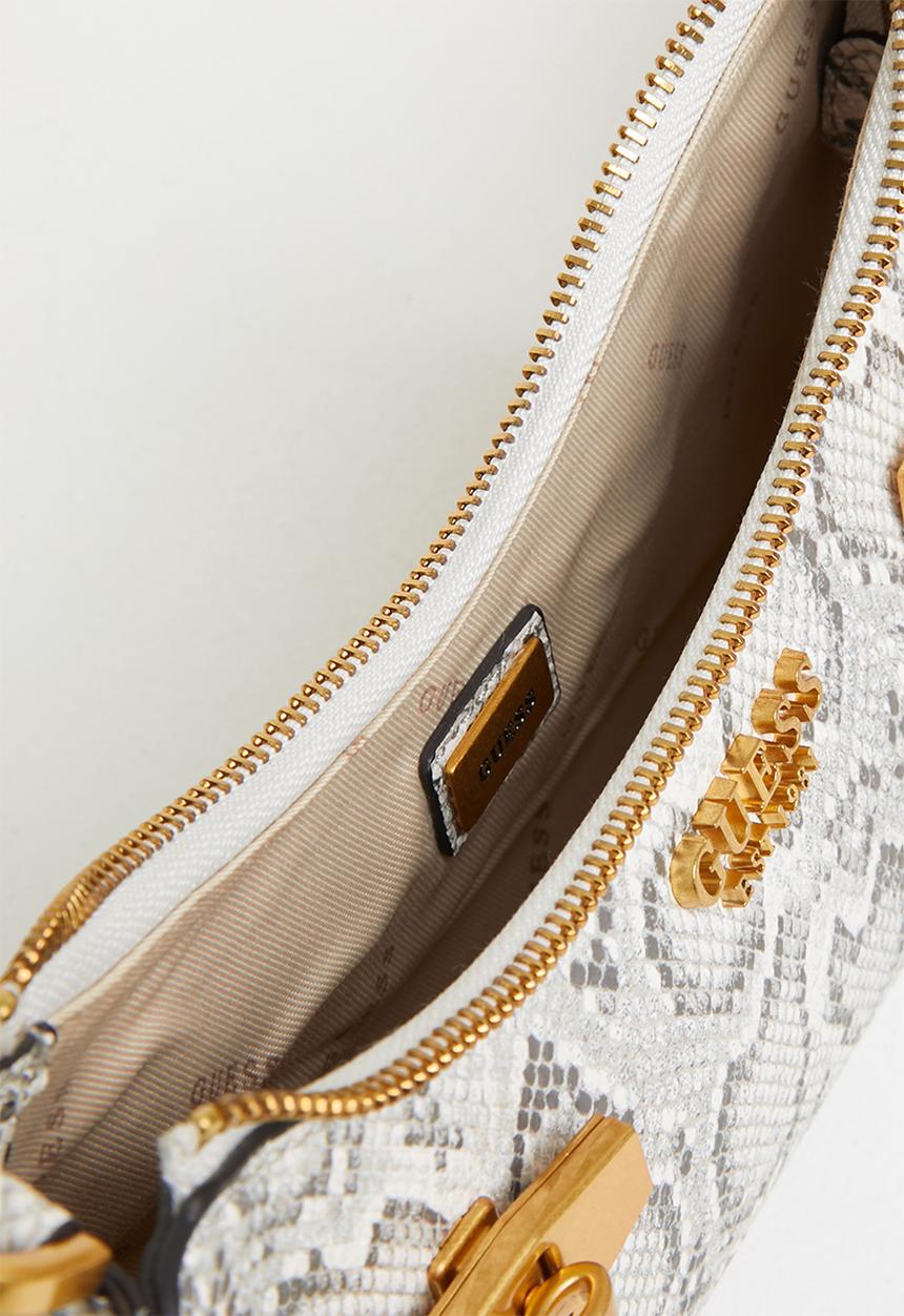 GUESS - Zadie logo top zip shoulder bag - white