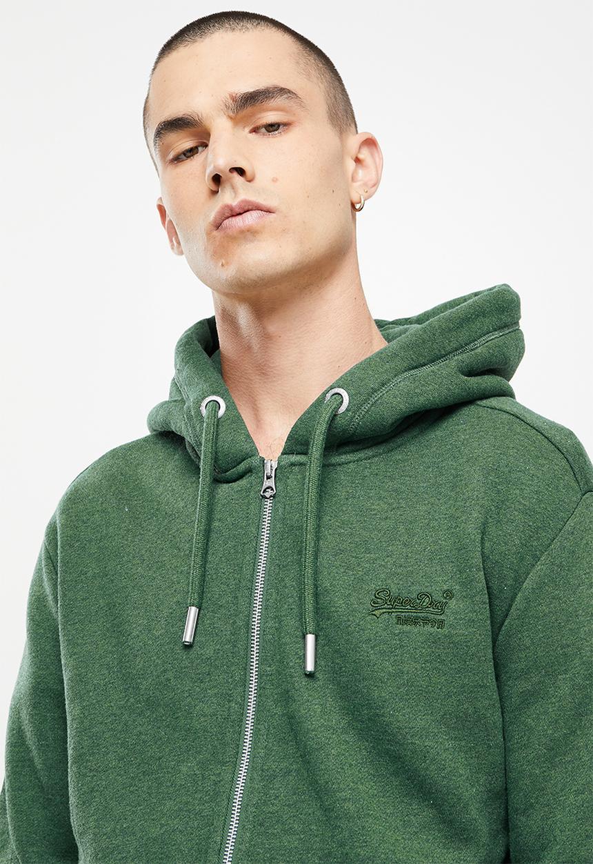 Superdry. - Vintage logo emb ziphood bb no - green