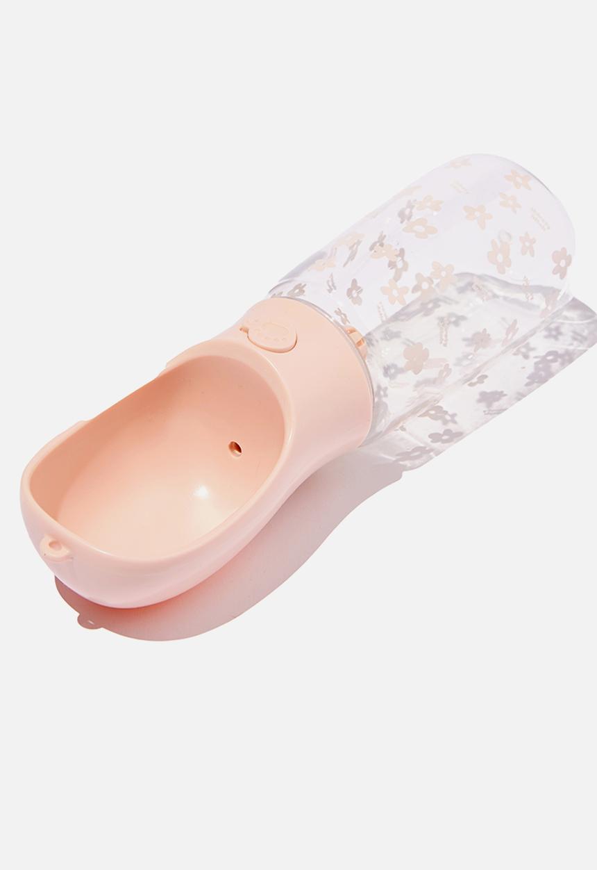 Typo - Pet club dog drink bottle - whisper pink drawn mini daisies thirsty!