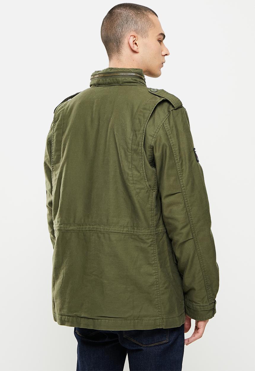 Superdry. - M65 borg lined jacket - dark khaki