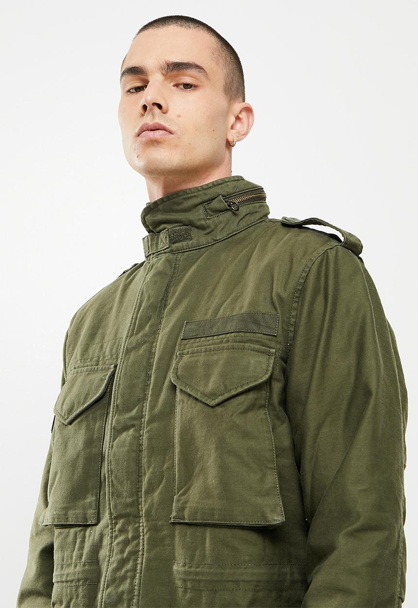 Superdry. - M65 borg lined jacket - dark khaki