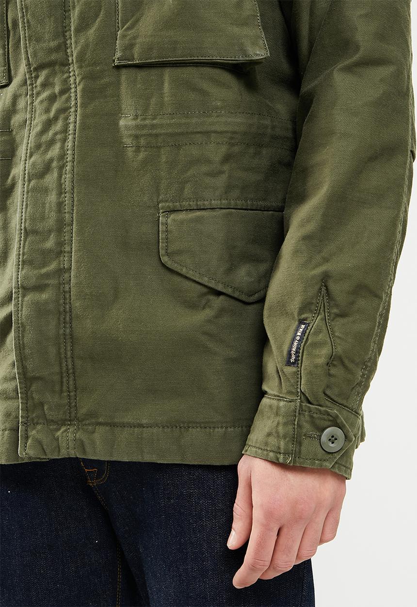 Superdry. - M65 borg lined jacket - dark khaki