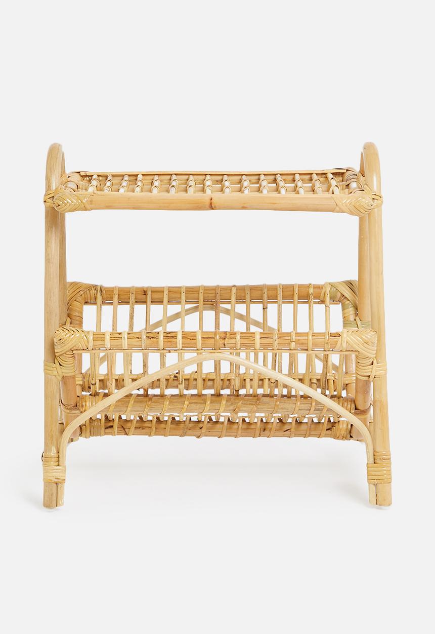 Sixth Floor - Rattan magazine rack side table - natural