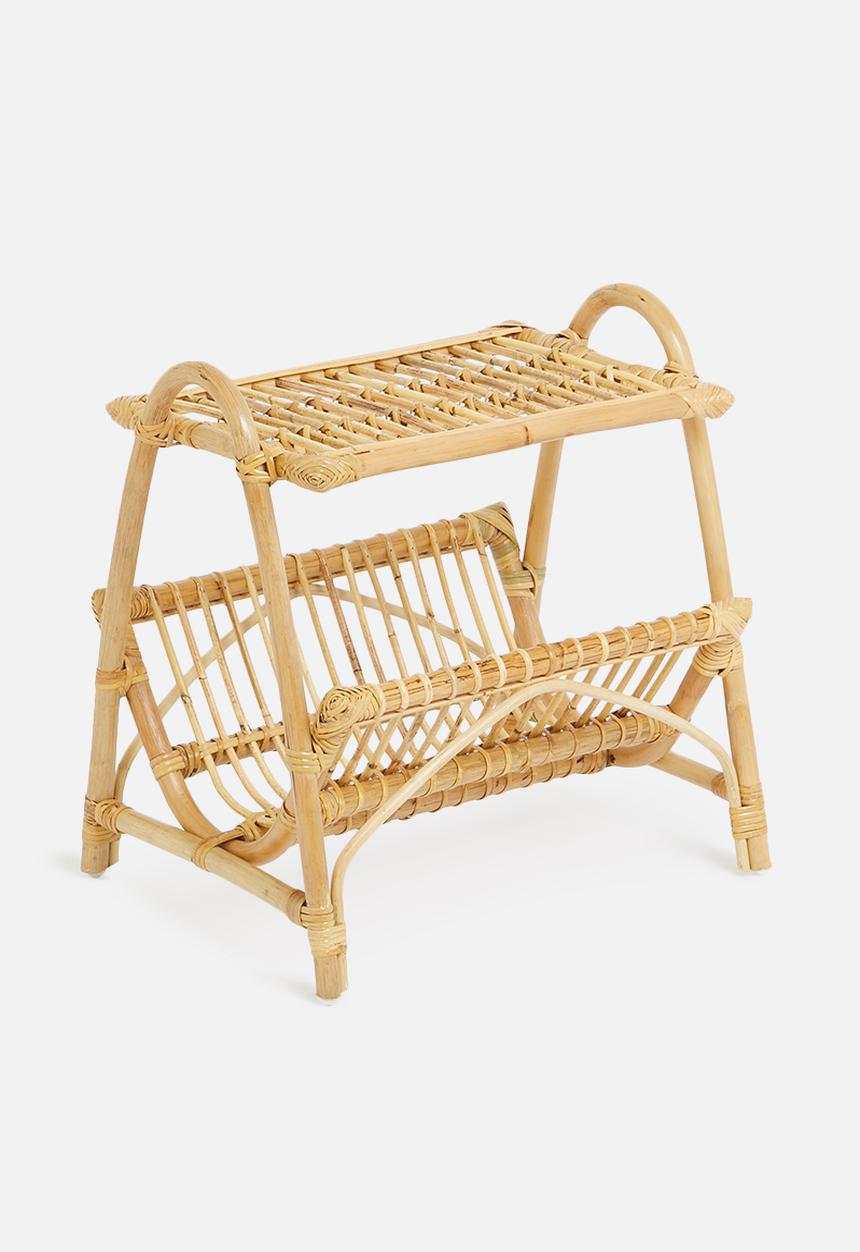 Sixth Floor - Rattan magazine rack side table - natural