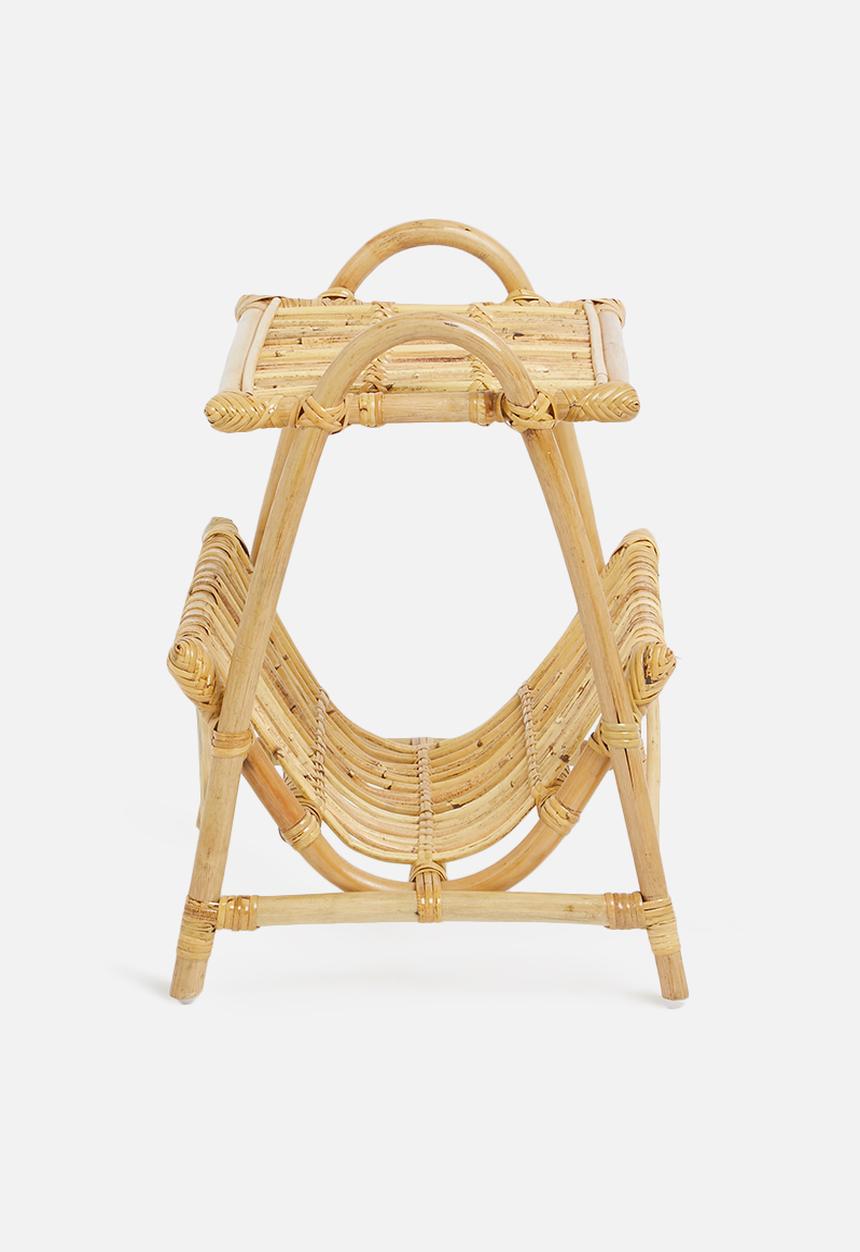 Sixth Floor - Rattan magazine rack side table - natural
