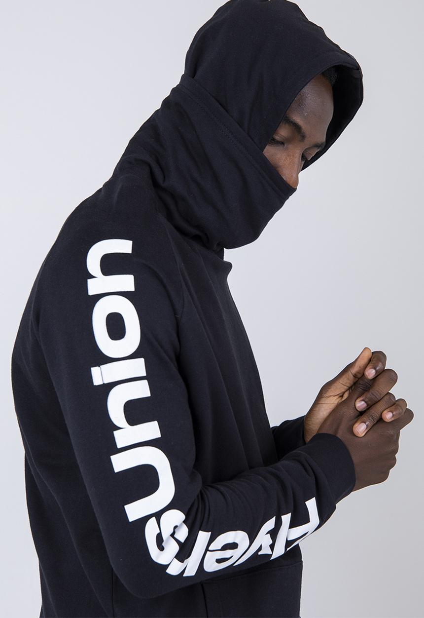 Flyersunion - Flyersunion fleece buff hoodie - black