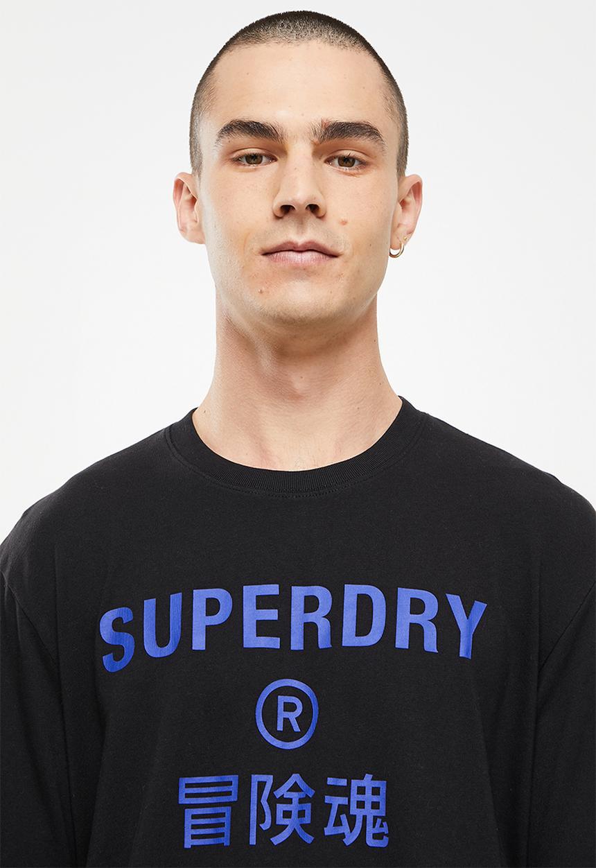 Superdry. - Corporate logo tee - black