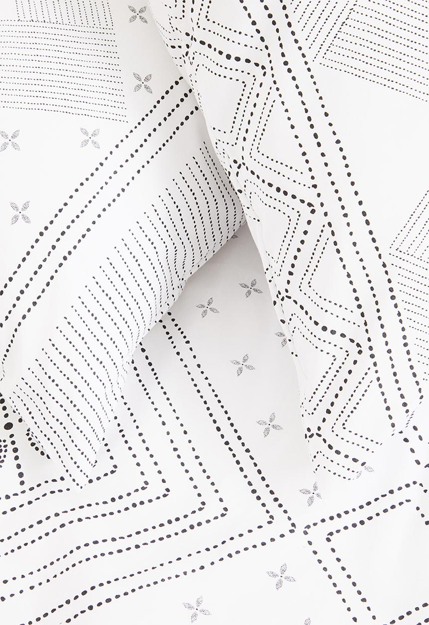Sixth Floor - Block printed poly cotton duvet set - black