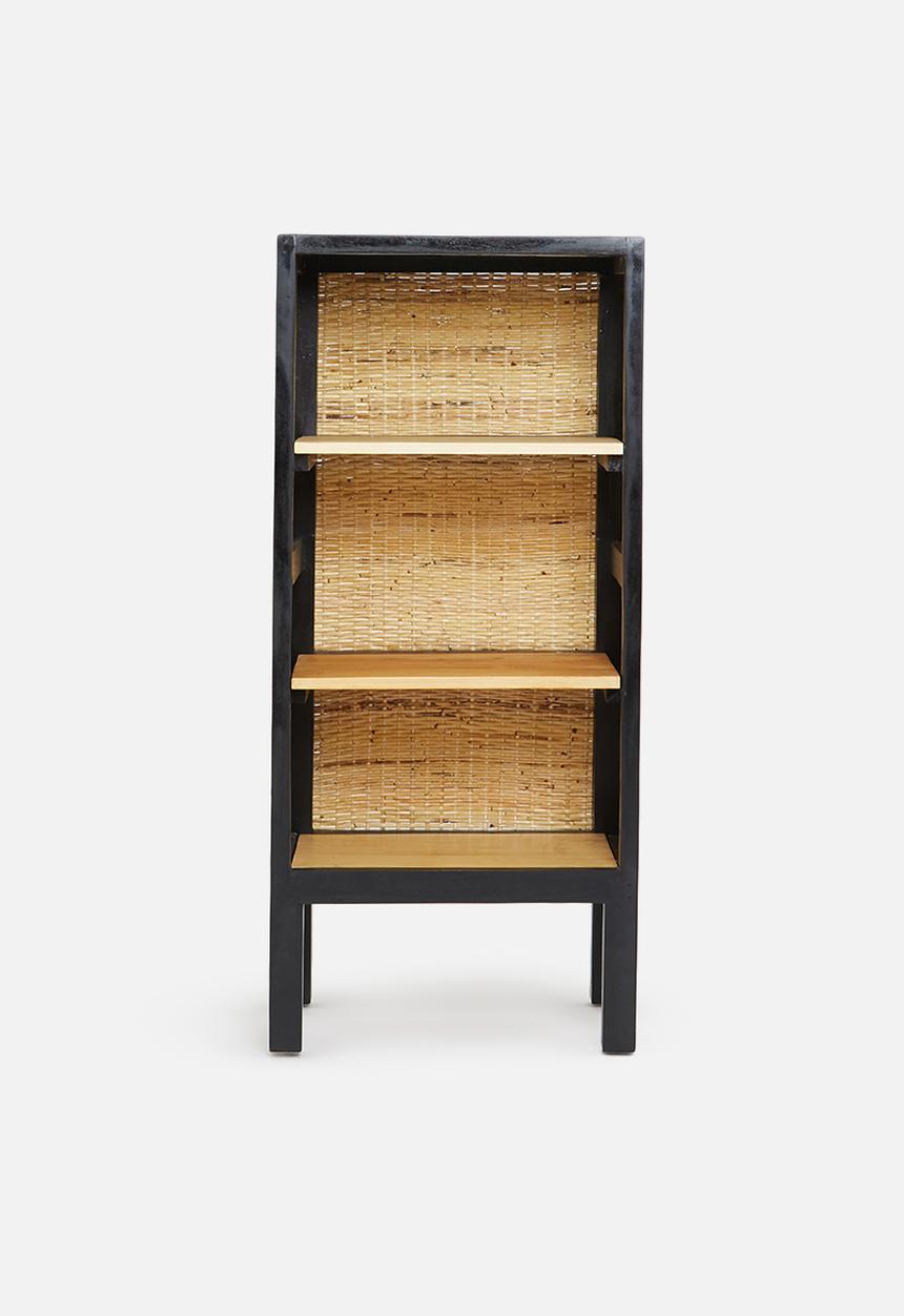 Sixth Floor - Rattan book shelf - natural & black