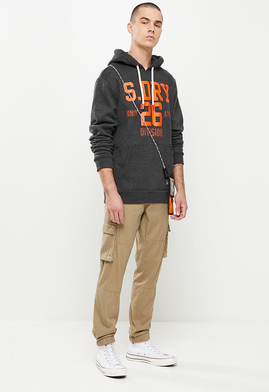 Superdry. - T&f hood - charcoal 