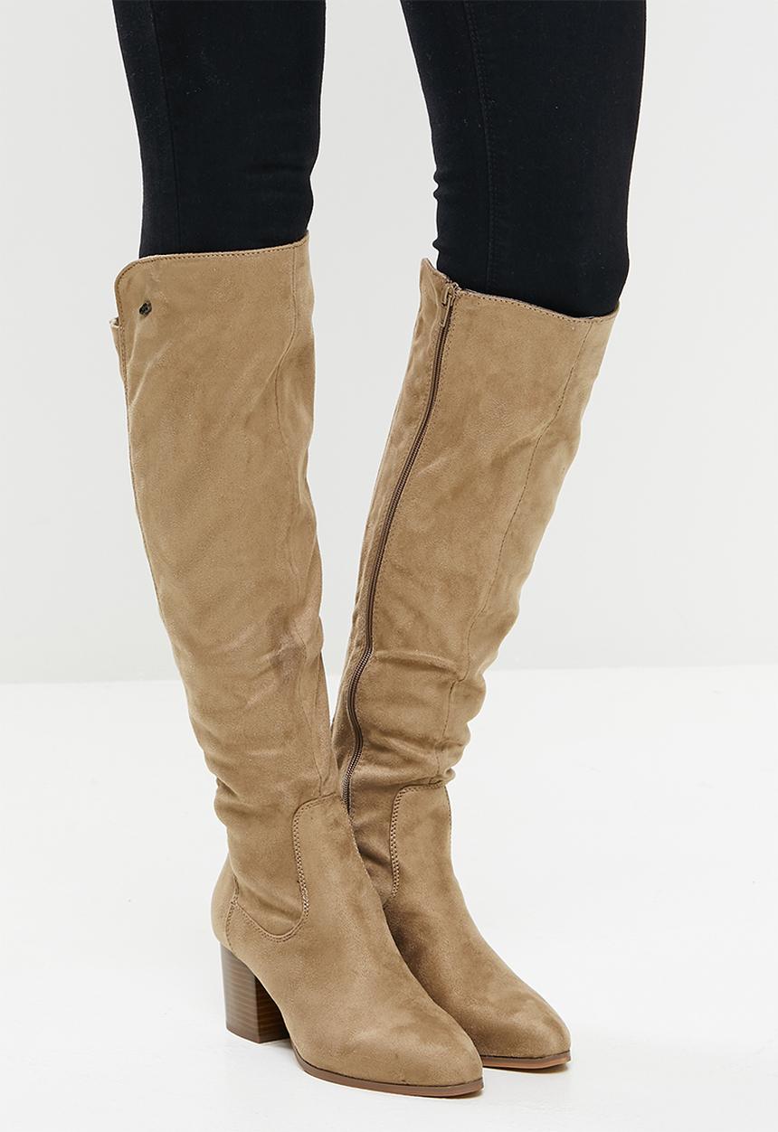 Miss Black - Eros2 over the knee boot - taupe