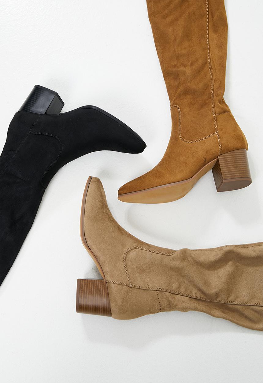 Miss Black - Eros2 over the knee boot - taupe