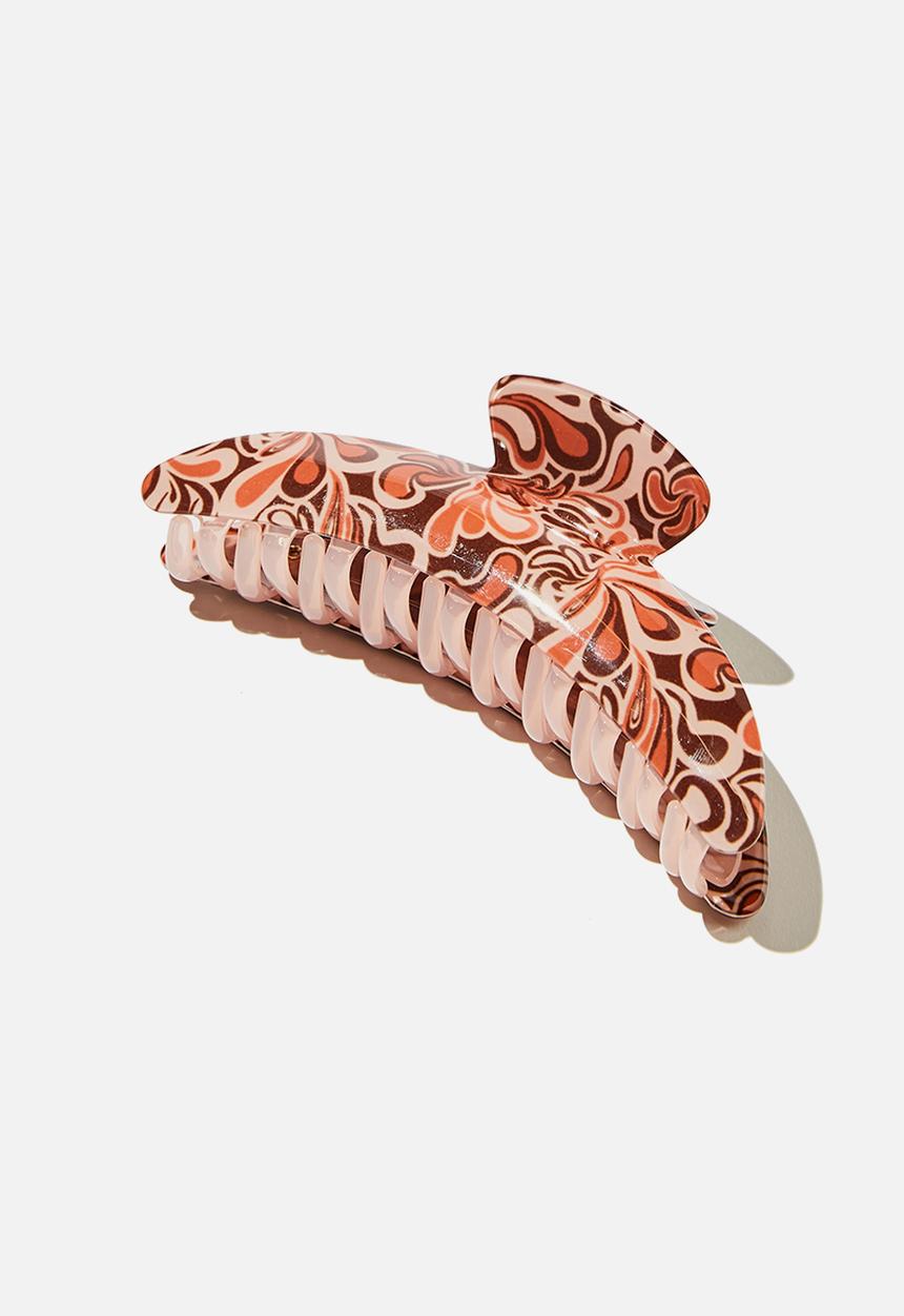 Rubi - Isla hair claw-brown dana warped