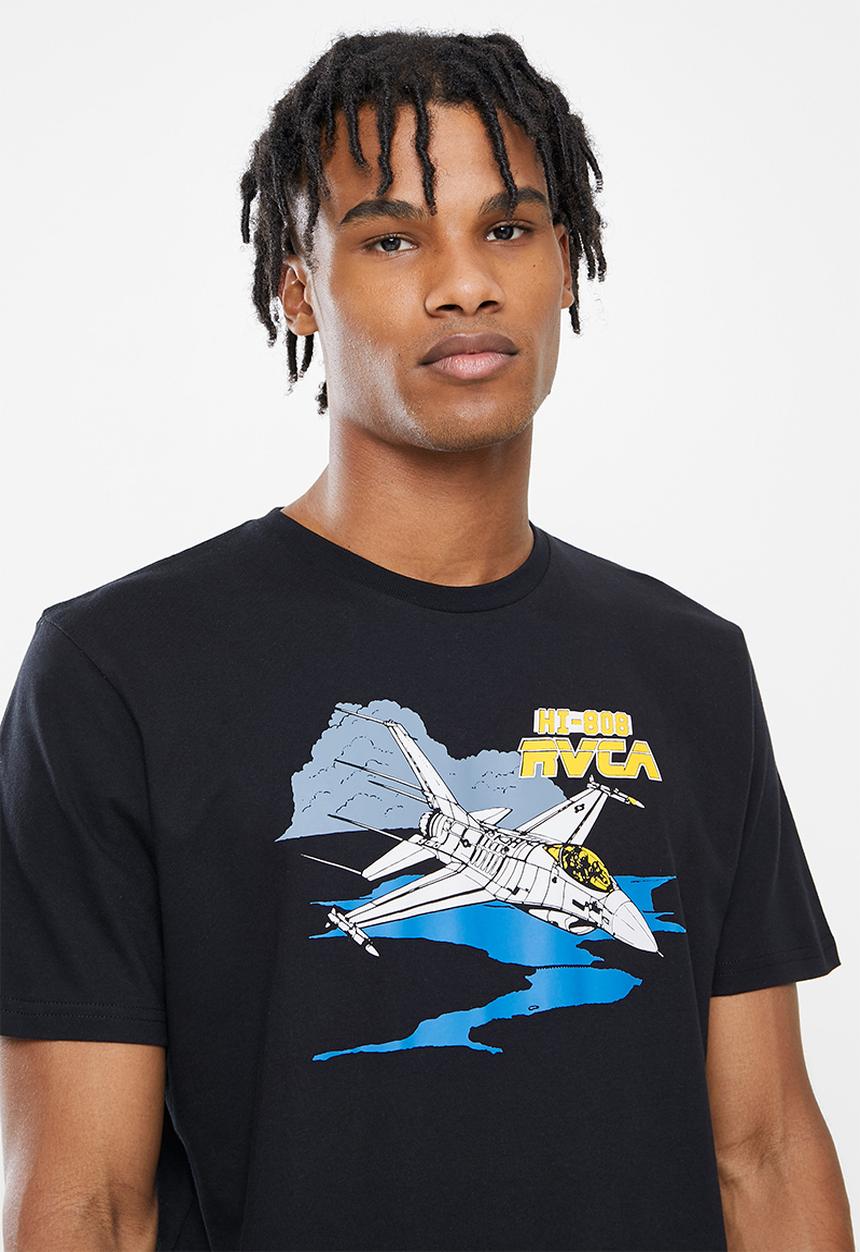 RVCA - Evan mock airshow short sleeve - black